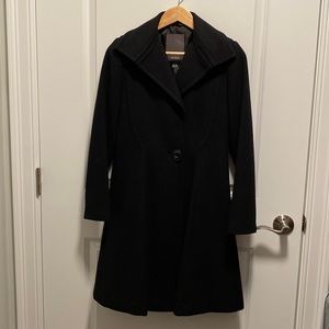 Vera Wang - Wool Blend Fit & Flare Long Coat